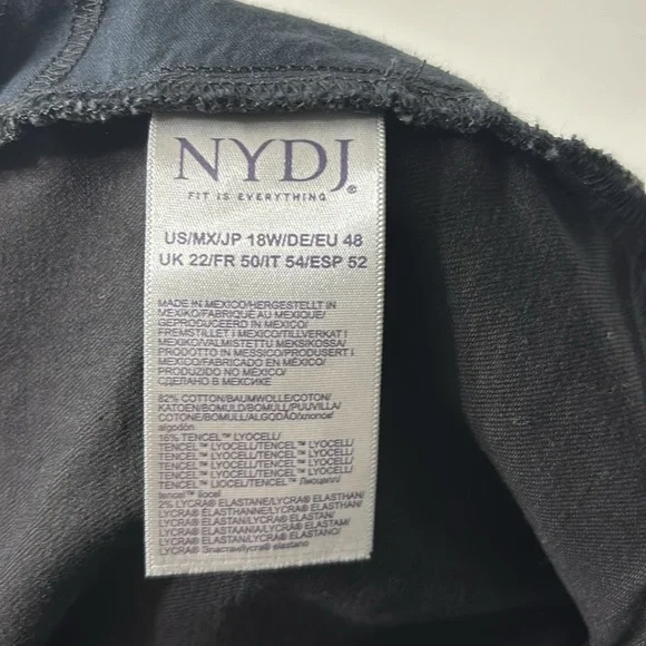 NYDJ Black Pullon Jeans Pants Jeans Stretch Plus Size 18W - Picture 5 of 7